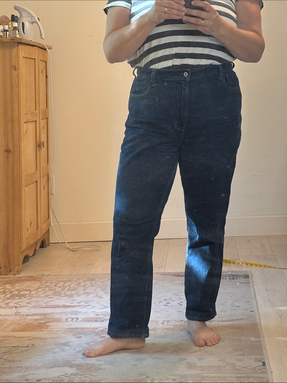 Classic Straight Leg Jeans in Rigid Dark Indigo